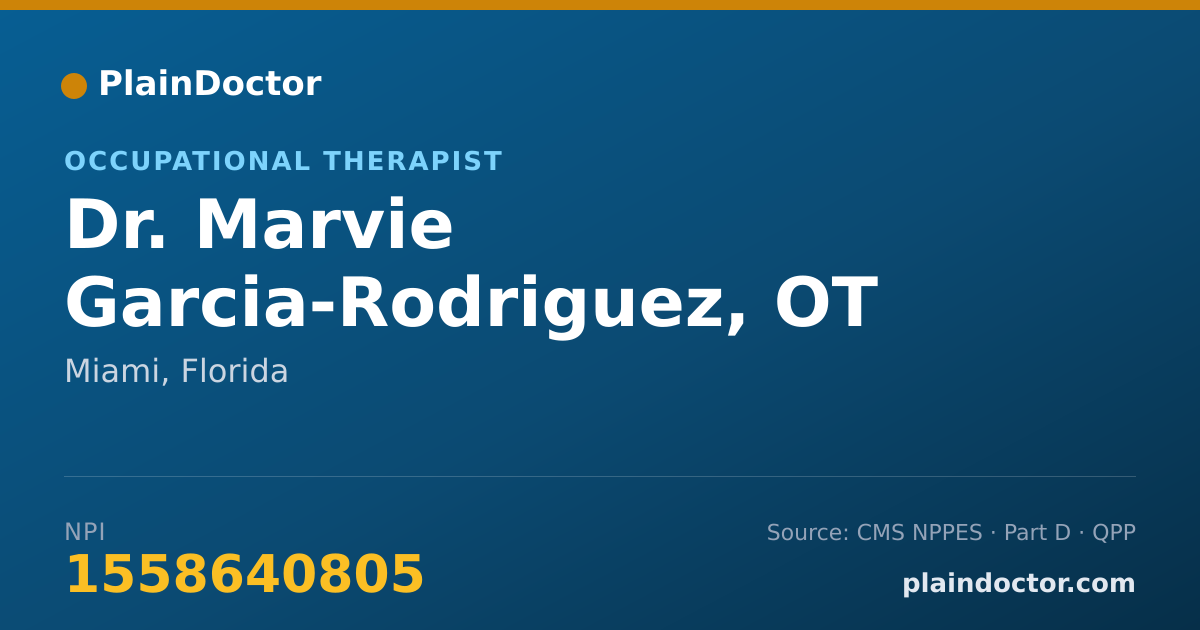 Shareable card for Marvie Garcia-Rodriguez, OT - Occupational Therapist, Miami, FL