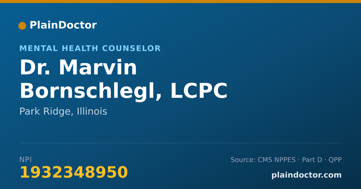 Shareable card for Marvin Bornschlegl, LCPC - Mental Health Counselor, Park Ridge, IL