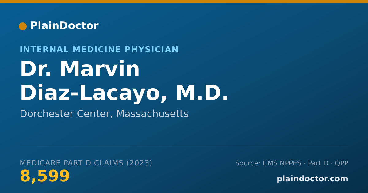 Shareable card for Marvin Diaz-Lacayo, M.D. - Internal Medicine Physician, Dorchester Center, MA