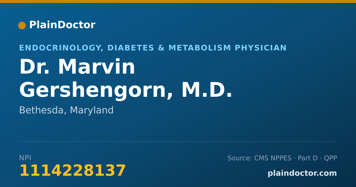 Shareable card for Marvin Gershengorn, M.D. - Endocrinology, Diabetes & Metabolism Physician, Bethesda, MD