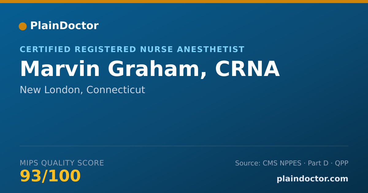 Shareable card for Marvin Graham, CRNA - Anesthesiology Physician, New London, CT