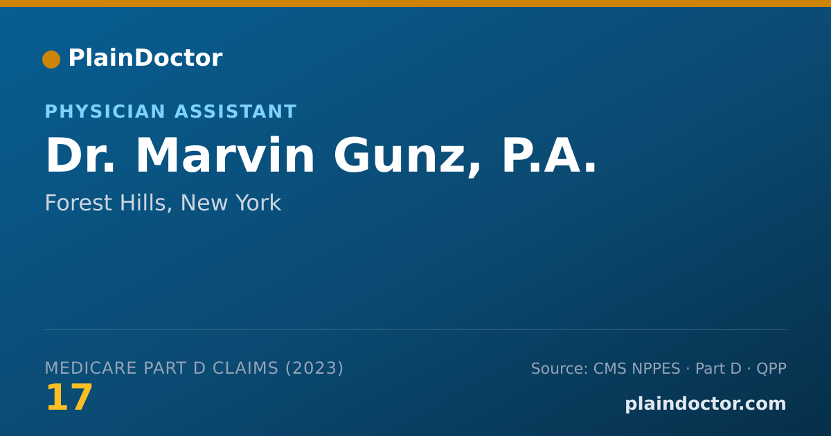 Shareable card for Marvin Gunz, P.A. - Physician Assistant, Forest Hills, NY