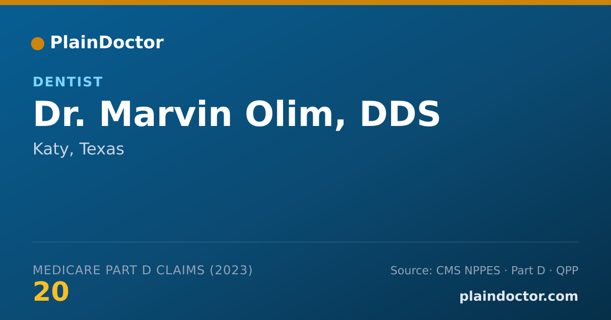 Shareable card for Marvin Olim, DDS - Dentist, Katy, TX