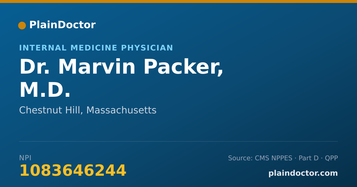 Shareable card for Marvin Packer, M.D. - Internal Medicine Physician, Chestnut Hill, MA