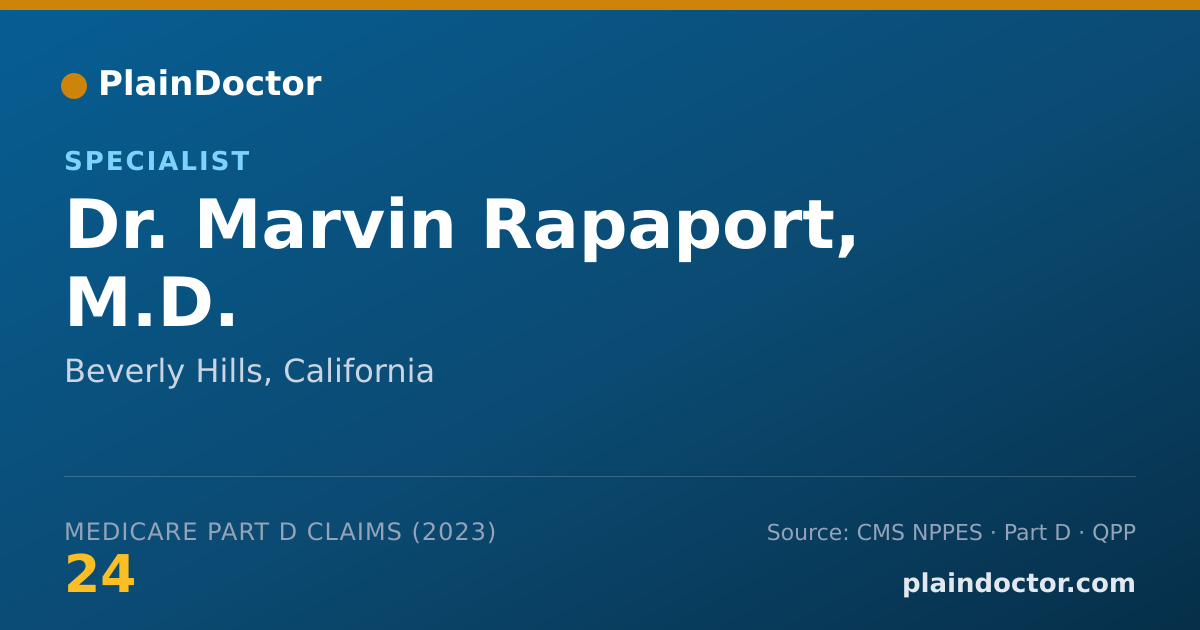 Shareable card for Marvin Rapaport, M.D. - Specialist, Beverly Hills, CA