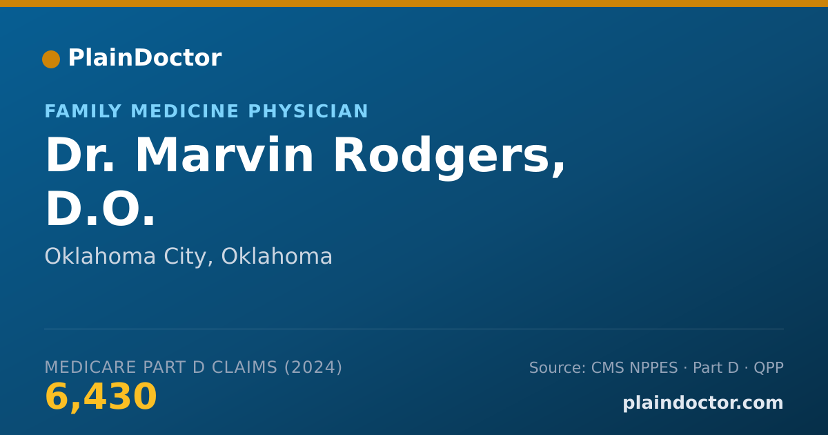 Shareable card for Marvin Rodgers, D.O. - Family Medicine Physician, Oklahoma City, OK