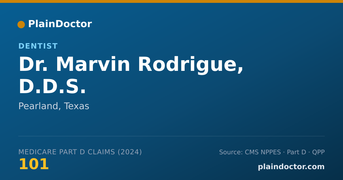 Shareable card for Marvin Rodrigue, D.D.S. - Dentist, Pearland, TX