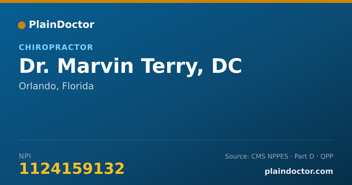 Shareable card for Marvin Terry, DC - Chiropractor, Orlando, FL