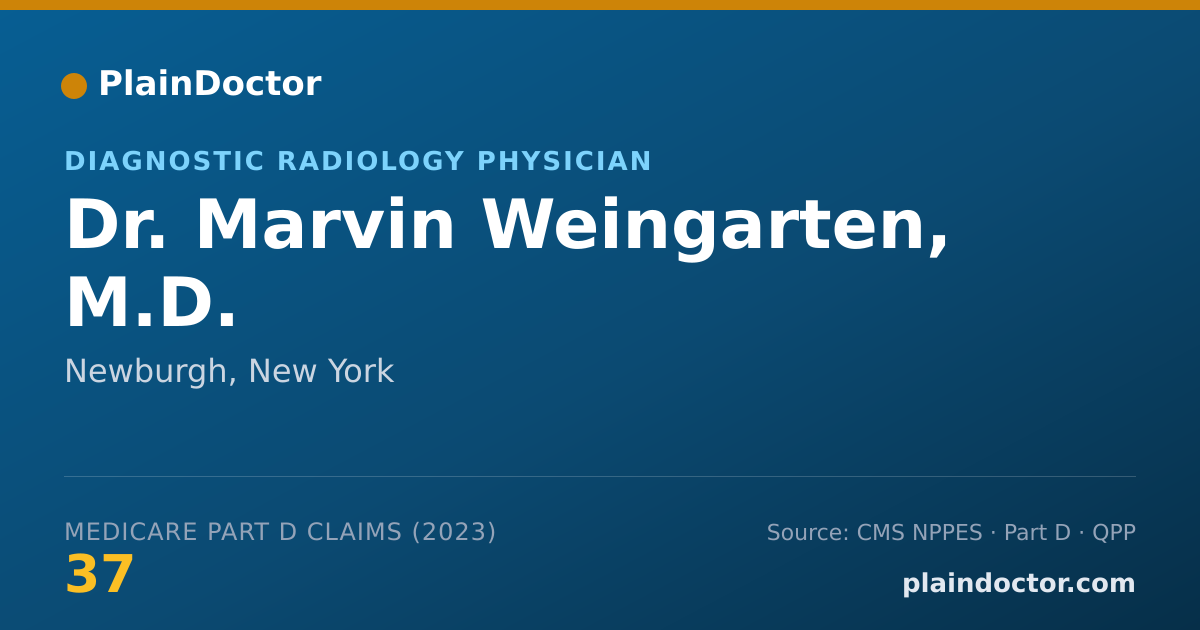 Shareable card for Marvin Weingarten, M.D. - Diagnostic Radiology Physician, Newburgh, NY