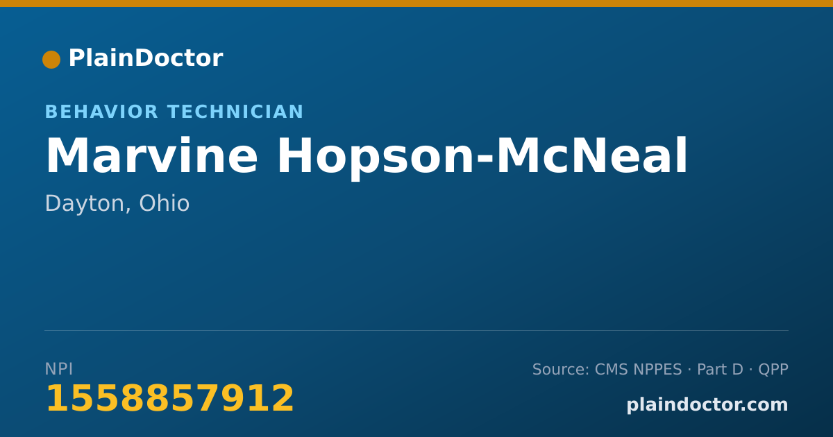 Shareable card for Marvine Hopson-McNeal - Behavior Technician, Dayton, OH