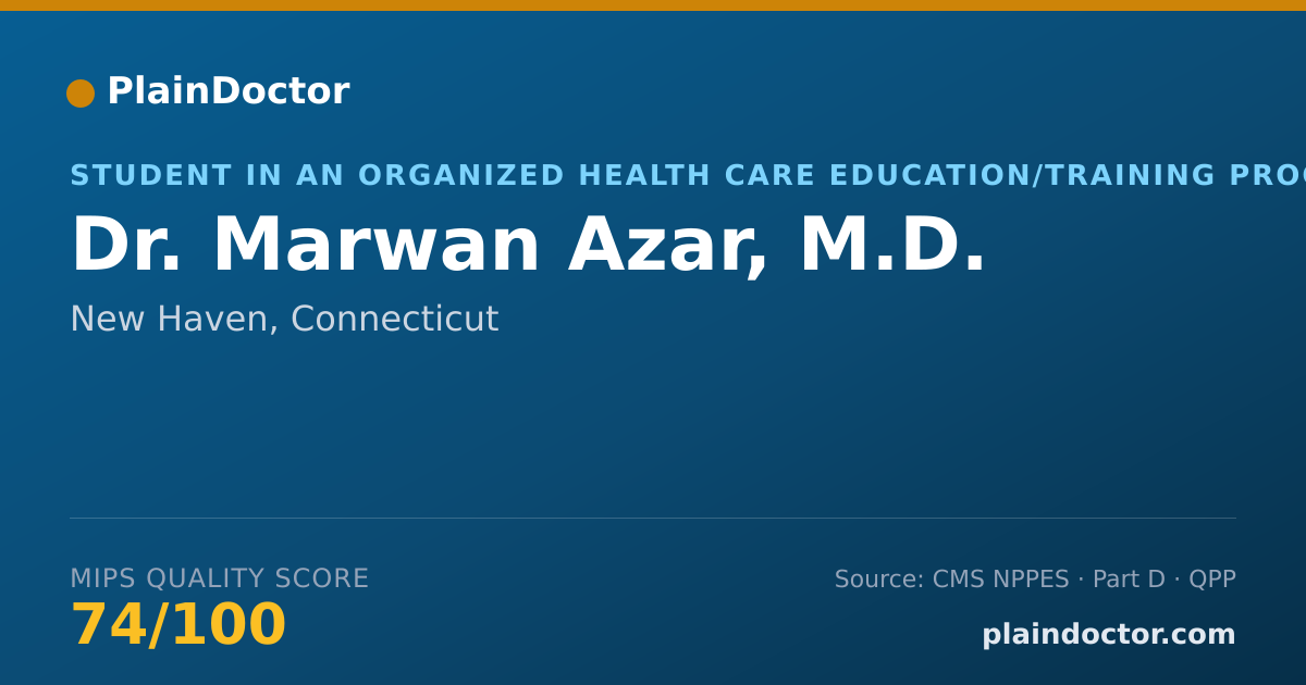 Shareable card for Marwan Azar, M.D. - Student in an Organized Health Care Education/Training Program, New Haven, CT