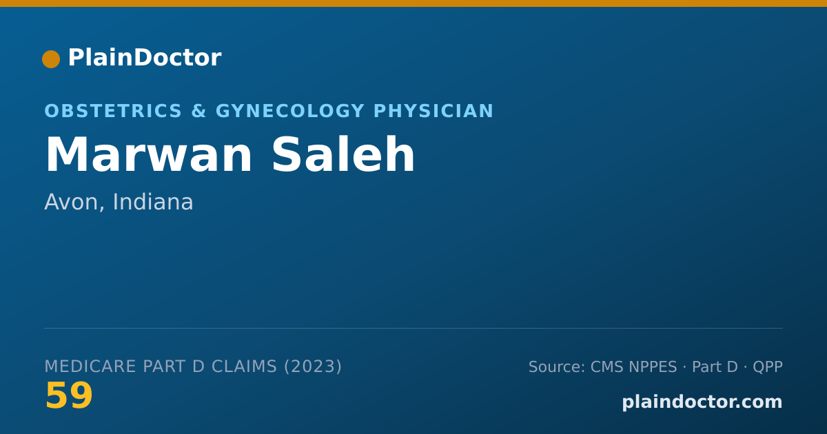 Shareable card for Marwan Saleh - Obstetrics & Gynecology Physician, Avon, IN