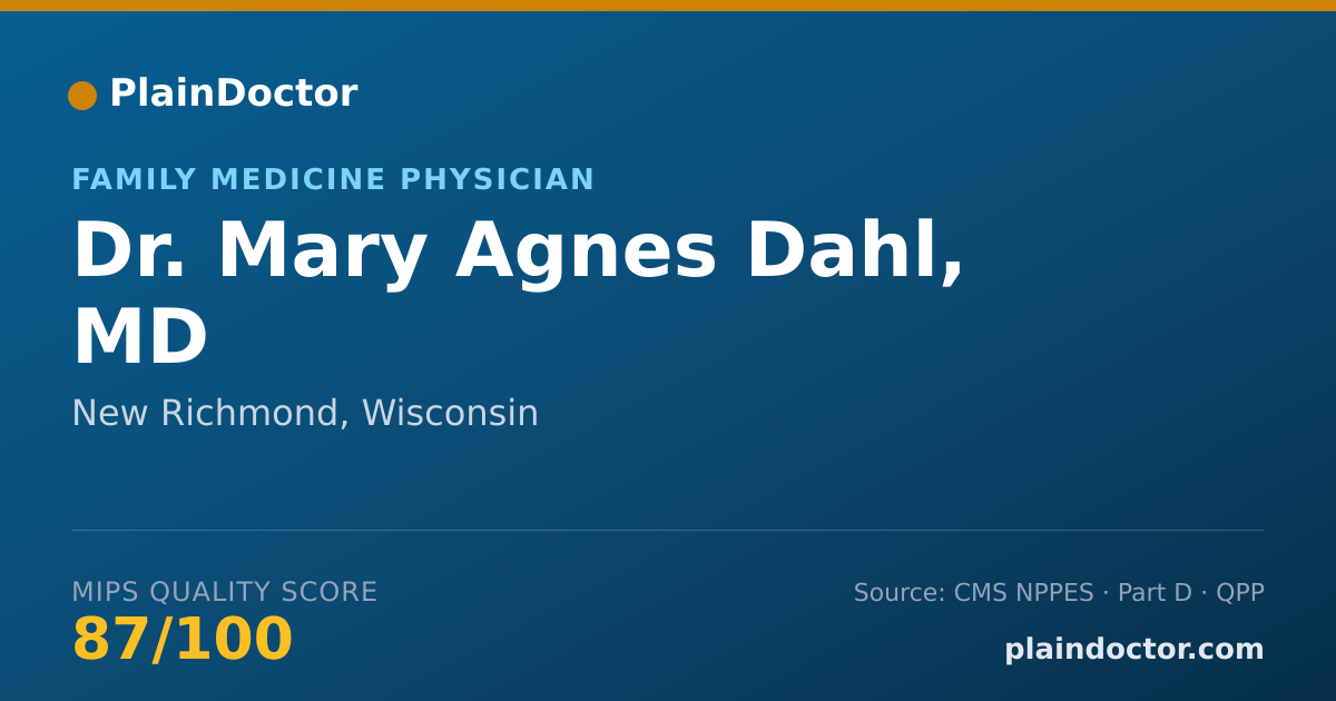 Shareable card for Mary Agnes Dahl, MD - Family Medicine Physician, New Richmond, WI