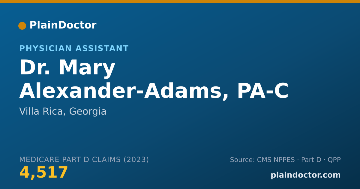 Shareable card for Mary Alexander-Adams, PA-C - Physician Assistant, Villa Rica, GA