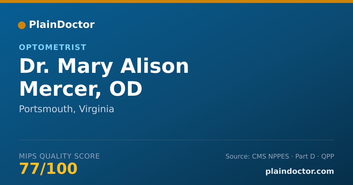 Shareable card for Mary Alison Mercer, OD - Optometrist, Portsmouth, VA