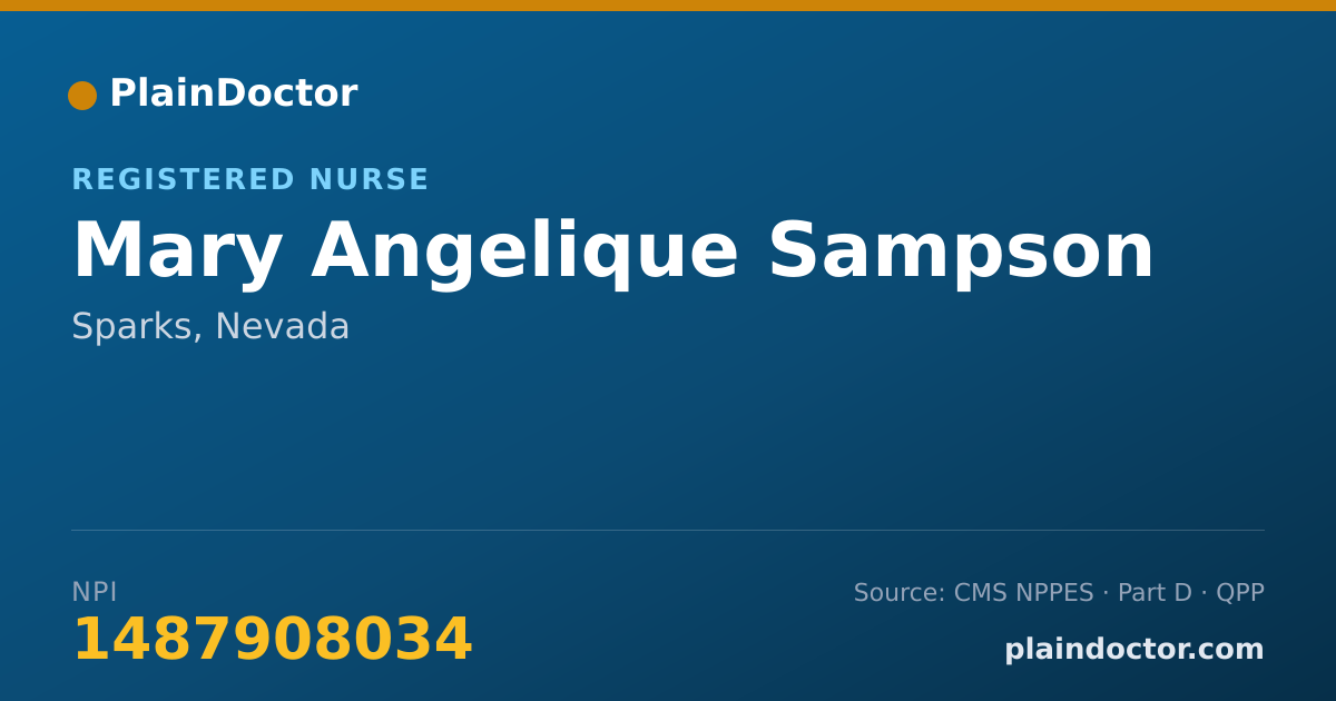 Shareable card for Mary Angelique Sampson - Registered Nurse, Sparks, NV