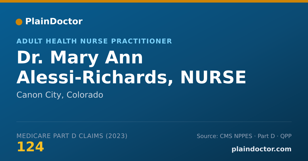 Shareable card for Mary Ann Alessi-Richards, NURSE PRACTITIONER - Adult Health Nurse Practitioner, Canon City, CO