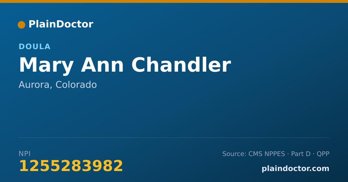 Shareable card for Mary Ann Chandler - Doula, Aurora, CO