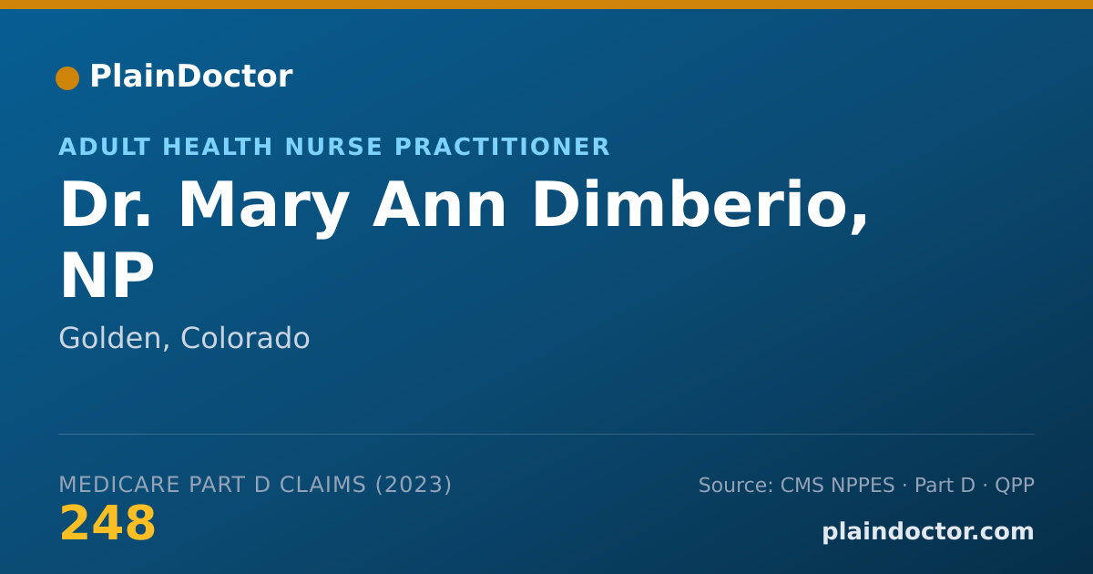 Shareable card for Mary Ann Dimberio, NP - Adult Health Nurse Practitioner, Golden, CO