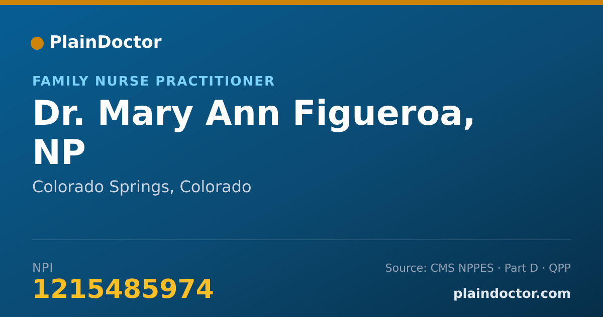 Shareable card for Mary Ann Figueroa, NP - Family Nurse Practitioner, Colorado Springs, CO