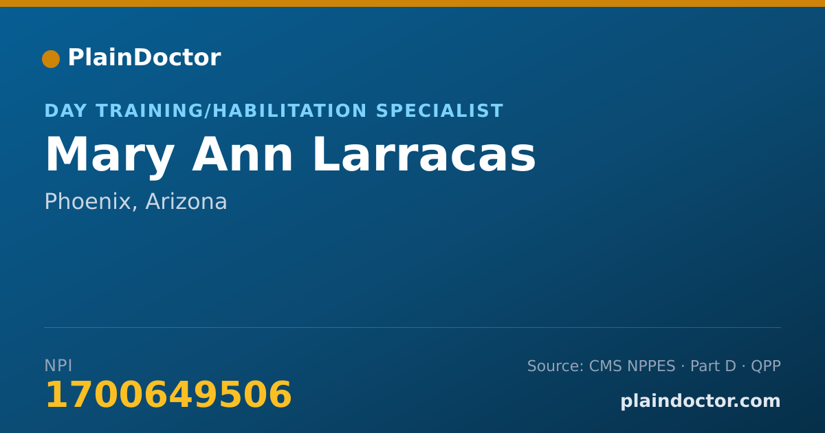 Shareable card for Mary Ann Larracas - Day Training/Habilitation Specialist, Phoenix, AZ
