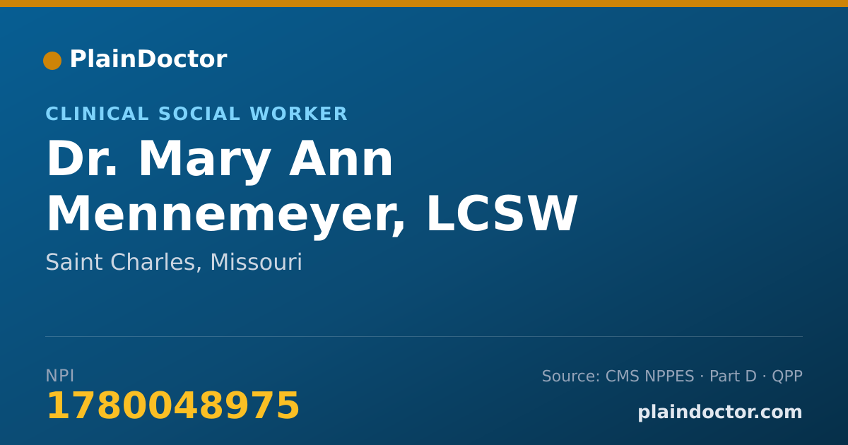 Shareable card for Mary Ann Mennemeyer, LCSW - Clinical Social Worker, Saint Charles, MO