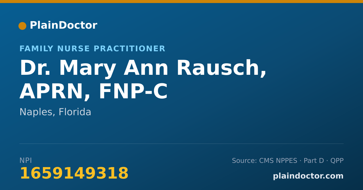 Shareable card for Mary Ann Rausch, APRN, FNP-C - Family Nurse Practitioner, Naples, FL