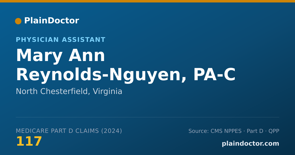 Shareable card for Mary Ann Reynolds-Nguyen, PA-C - Physician Assistant, North Chesterfield, VA