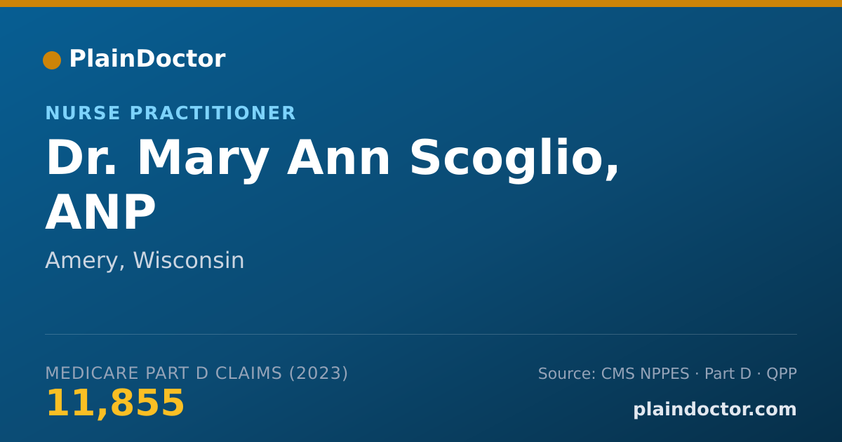 Shareable card for Mary Ann Scoglio, ANP - Nurse Practitioner, Amery, WI