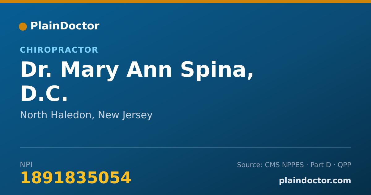 Shareable card for Mary Ann Spina, D.C. - Chiropractor, North Haledon, NJ