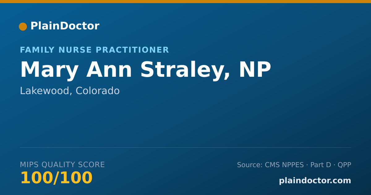 Shareable card for Mary Ann Straley, NP - Family Nurse Practitioner, Lakewood, CO