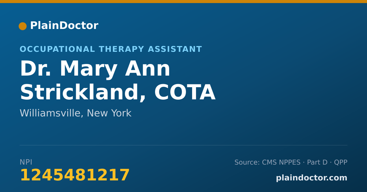 Shareable card for Mary Ann Strickland, COTA - Occupational Therapy Assistant, Williamsville, NY