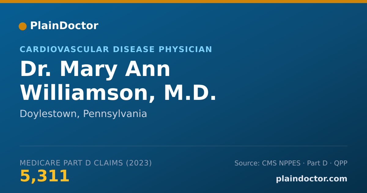 Shareable card for Mary Ann Williamson, M.D. - Cardiovascular Disease Physician, Doylestown, PA