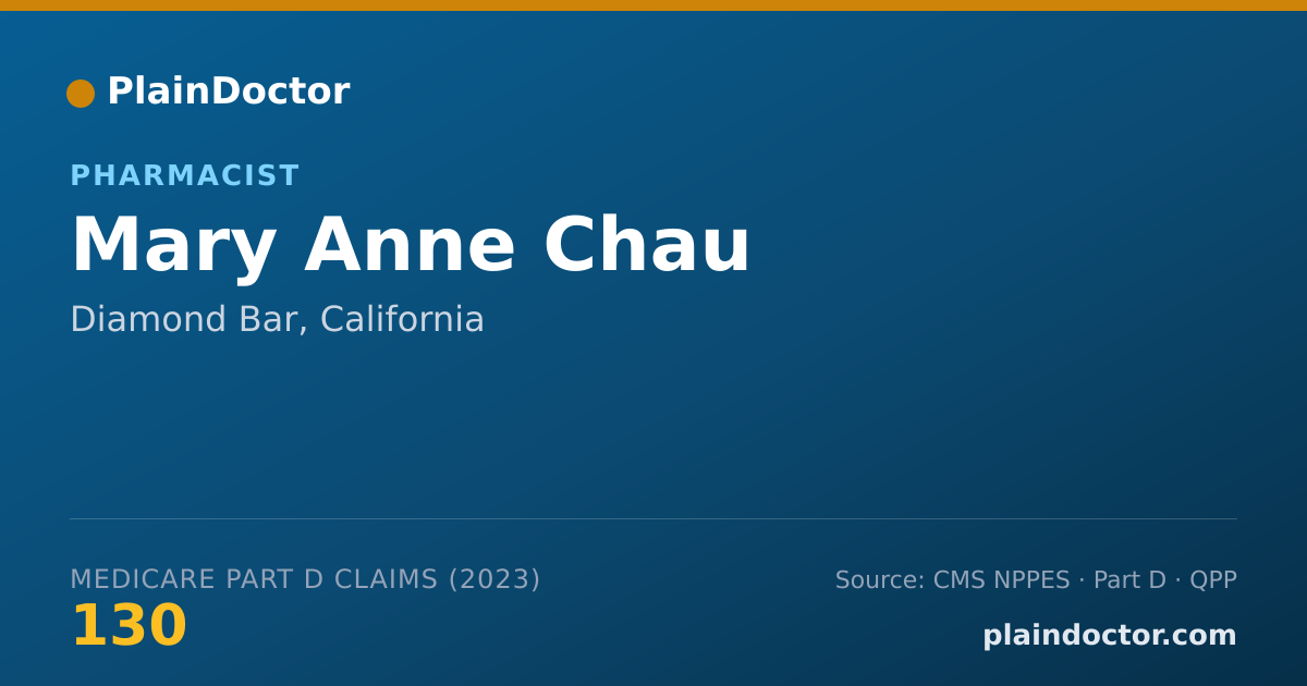 Shareable card for Mary Anne Chau - Pharmacist, Diamond Bar, CA