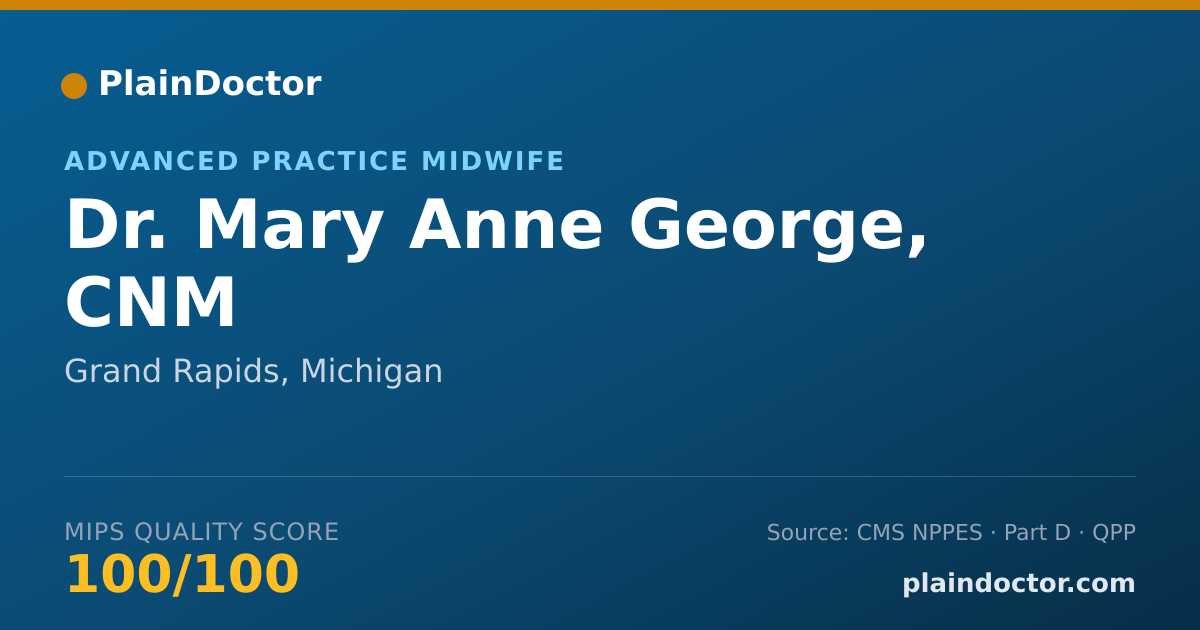 Shareable card for Mary Anne George, CNM - Advanced Practice Midwife, Grand Rapids, MI