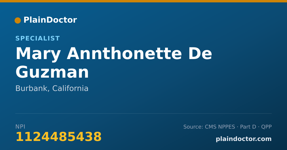Shareable card for Mary Annthonette De Guzman - Specialist, Burbank, CA