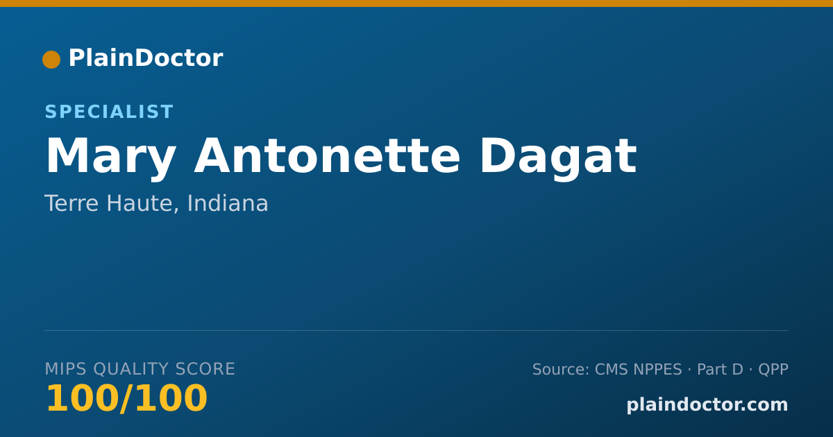 Shareable card for Mary Antonette Dagat - Specialist, Terre Haute, IN