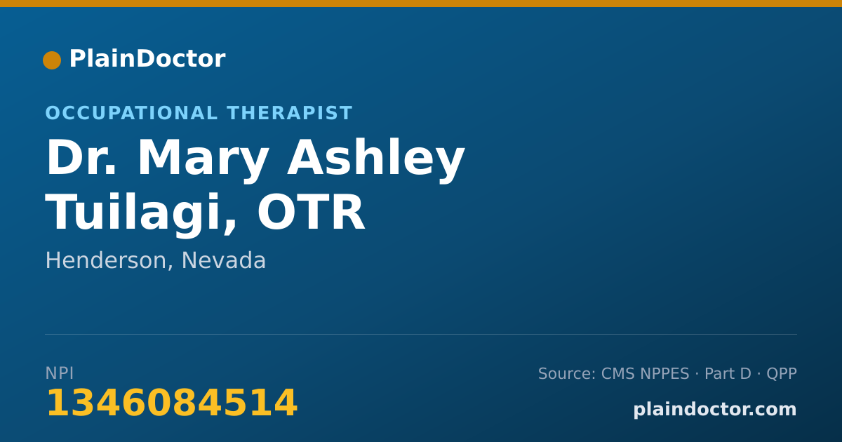 Shareable card for Mary Ashley Tuilagi, OTR - Occupational Therapist, Henderson, NV