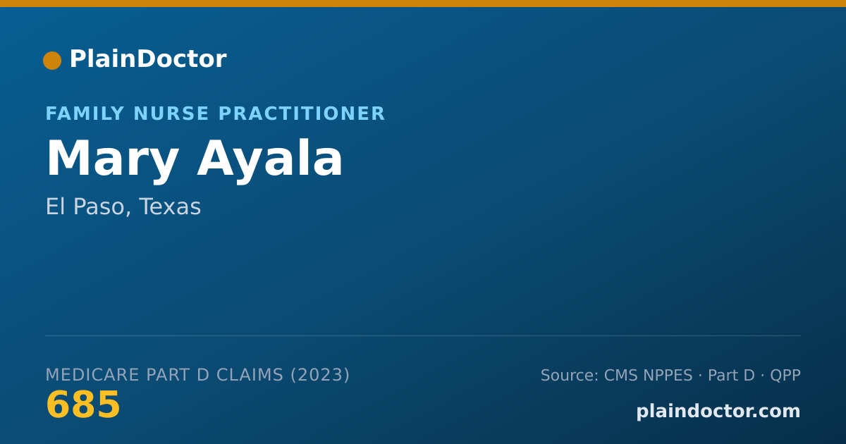 Shareable card for Mary Ayala - Family Nurse Practitioner, El Paso, TX
