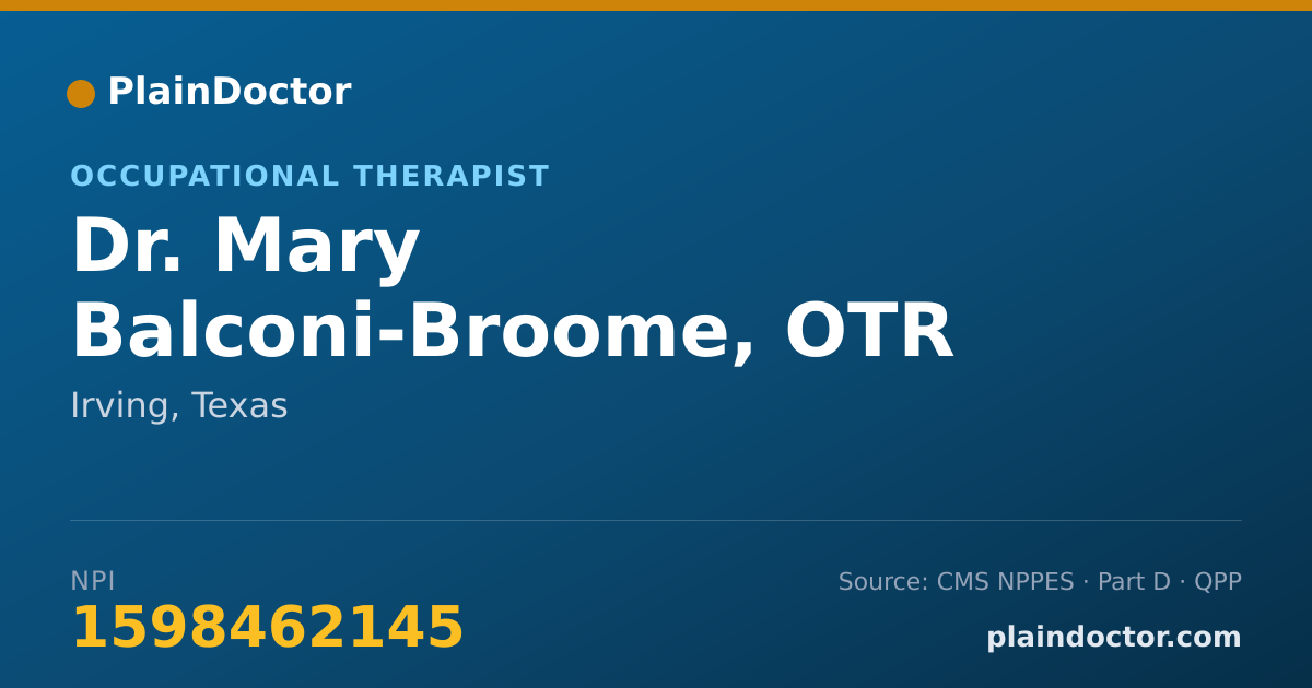 Shareable card for Mary Balconi-Broome, OTR - Occupational Therapist, Irving, TX