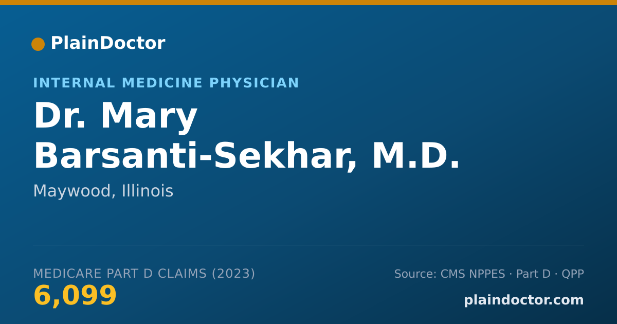 Shareable card for Mary Barsanti-Sekhar, M.D. - Internal Medicine Physician, Maywood, IL