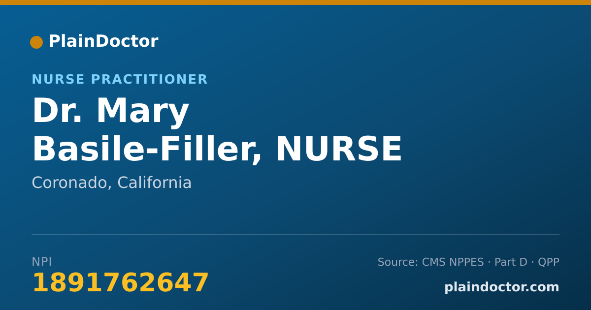 Shareable card for Mary Basile-Filler, NURSE PRACTITIONER - Nurse Practitioner, Coronado, CA