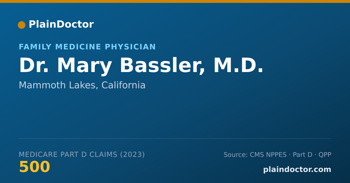 Shareable card for Mary Bassler, M.D. - Family Medicine Physician, Mammoth Lakes, CA