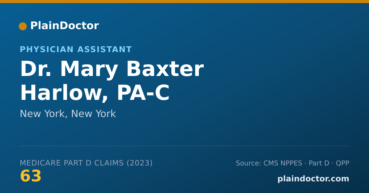 Shareable card for Mary Baxter Harlow, PA-C - Physician Assistant, New York, NY