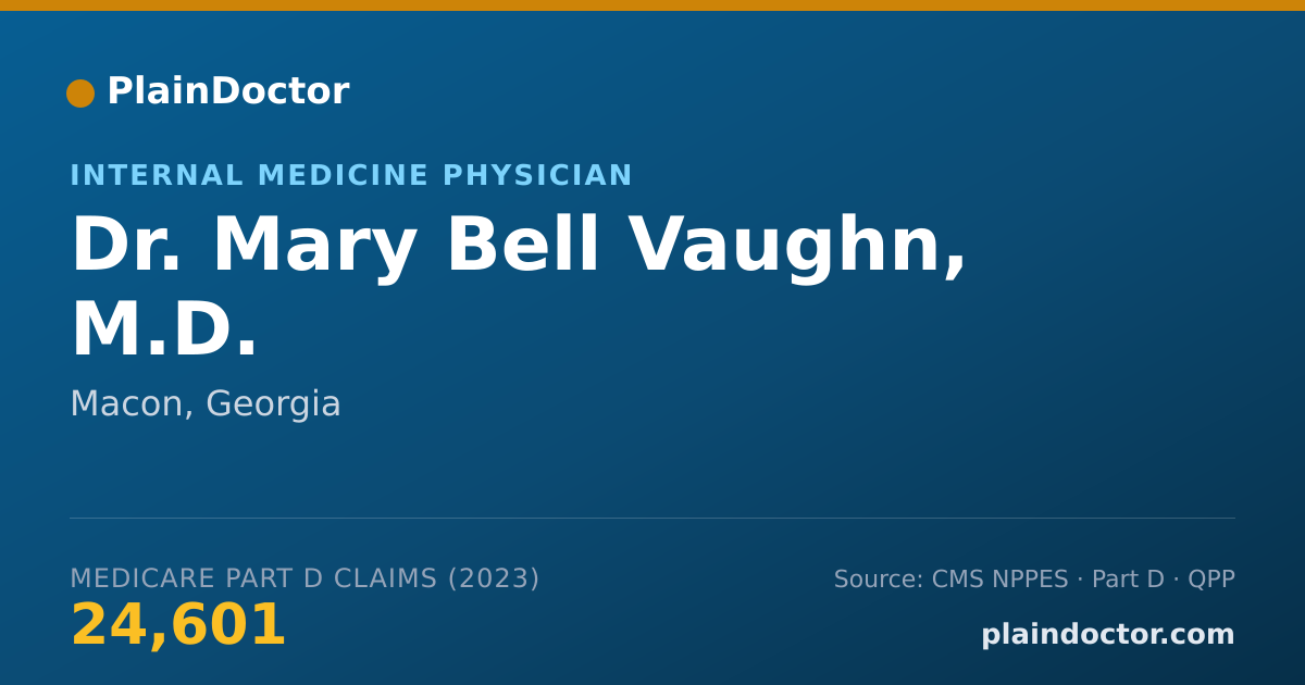 Shareable card for Mary Bell Vaughn, M.D. - Internal Medicine Physician, Macon, GA