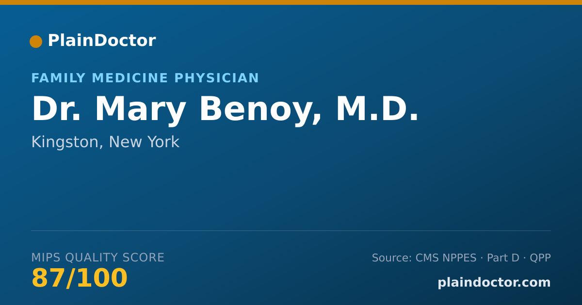 Shareable card for Mary Benoy, M.D. - Family Medicine Physician, Kingston, NY