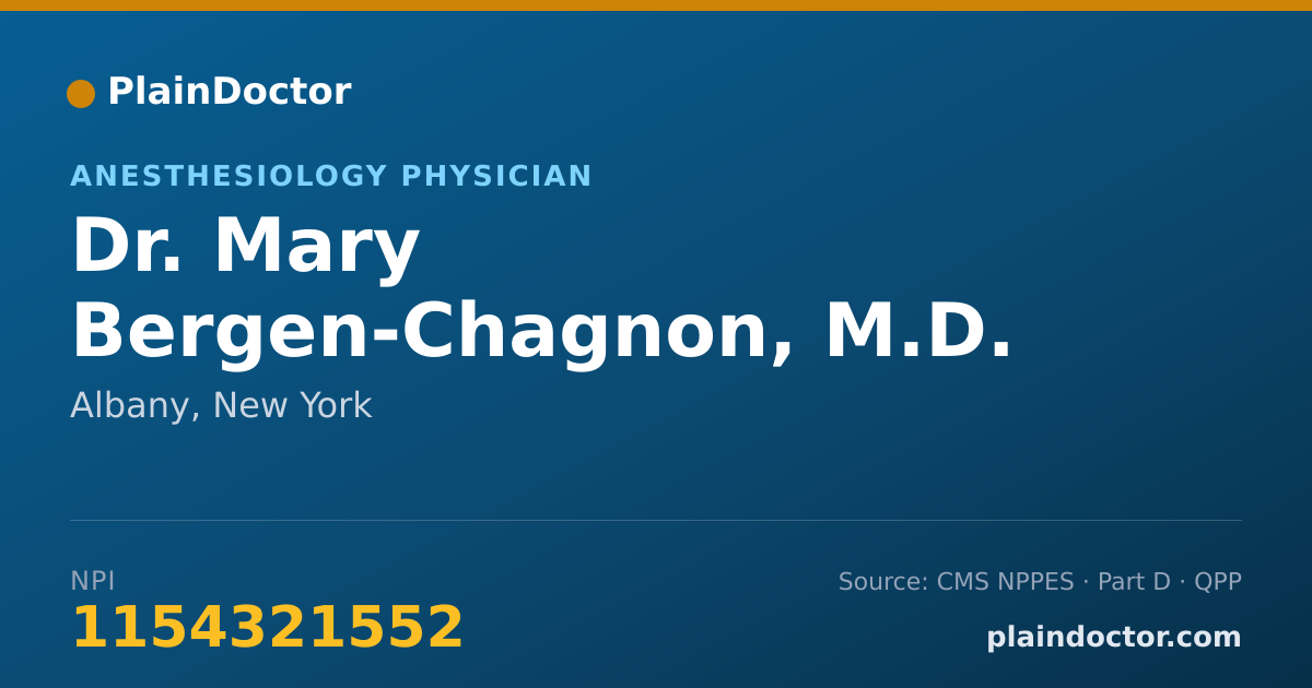 Shareable card for Mary Bergen-Chagnon, M.D. - Anesthesiology Physician, Albany, NY