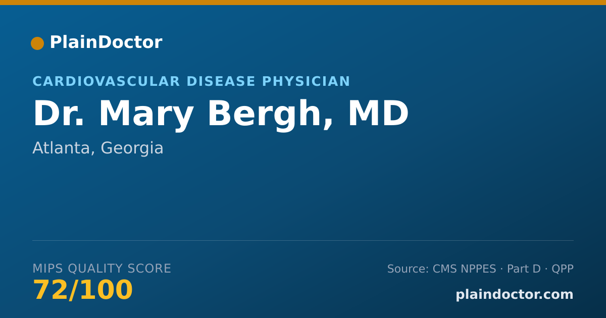 Shareable card for Mary Bergh, MD - Cardiovascular Disease Physician, Atlanta, GA