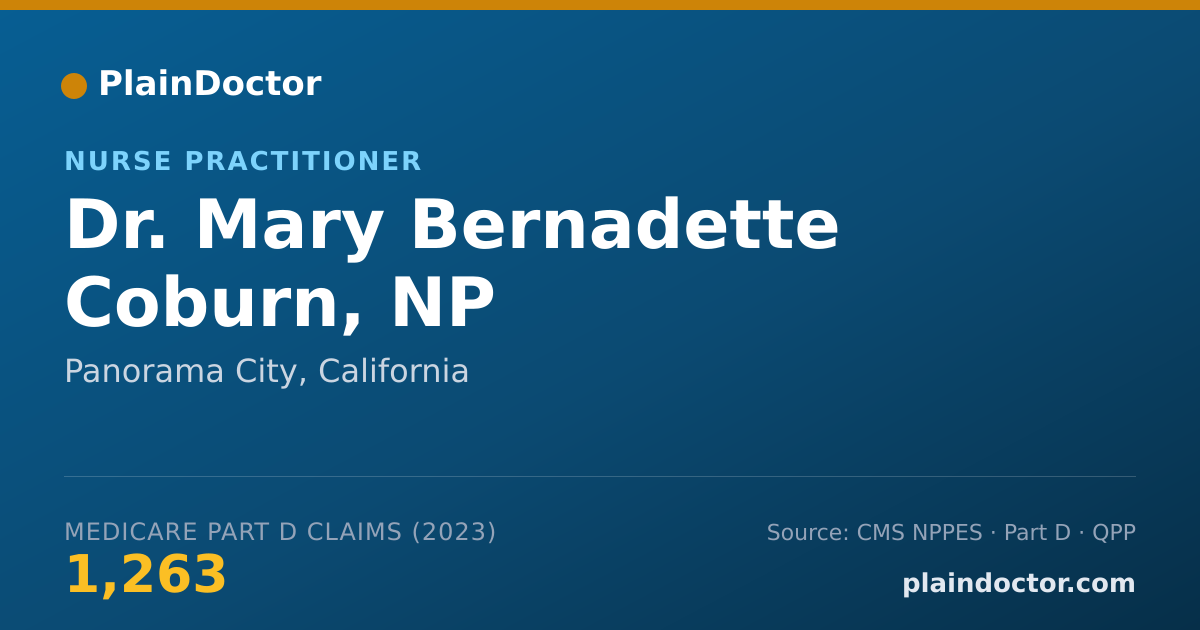Shareable card for Mary Bernadette Coburn, NP - Nurse Practitioner, Panorama City, CA
