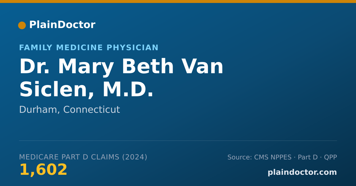 Shareable card for Mary Beth Van Siclen, M.D. - Family Medicine Physician, Durham, CT